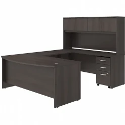 Computer Desks*Bush Business Furniture Studio C 72"W U Shaped Desk with Hutch and Mobile File Cabinet, (STC003SG) Storm Gray