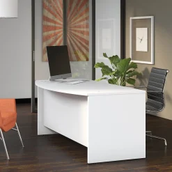 Computer Desks*Bush Business Furniture Studio C 72"W Bow Front Desk, (SCD172WH) White