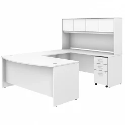 Computer Desks*Bush Business Furniture Studio C 72"W U Shaped Desk with Hutch and Mobile File Cabinet, (STC003WH) White