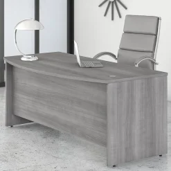 Office Desks*Bush Business Furniture Studio C 72"W Bow Front Desk, (SCD172PG) Platinum Gray