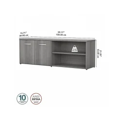 Storage Cabinets*Bush Business Furniture Studio C Low Storage Cabinet with Doors and Shelves, (SCS160PG) Platinum Gray
