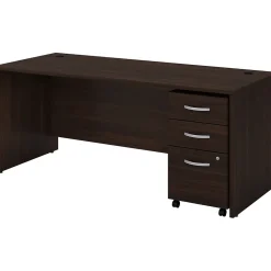 Computer Desks*Bush Business Furniture Studio C 72"W Office Desk with Mobile File Cabinet, (STC013BWSU) Black Walnut
