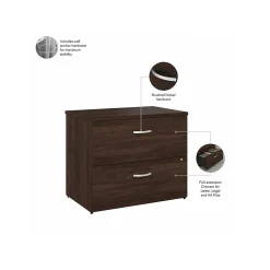 File Cabinets*Bush Business Furniture Studio C 2 Drawer Lateral File Cabinet, (SCF136BWSU) Black Walnut