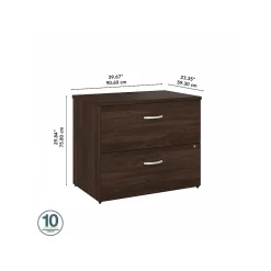 File Cabinets*Bush Business Furniture Studio C 2 Drawer Lateral File Cabinet, (SCF136BWSU) Black Walnut