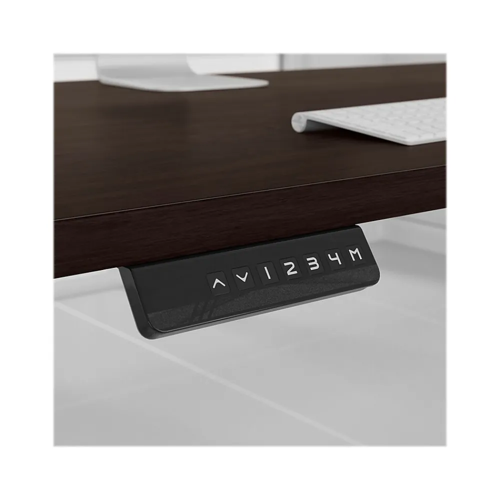 Standing Desks*Bush Business Furniture Studio C 60"W Electric Adjustable Standing Desk with Credenza and File, (STC017BWSU) Black Walnut