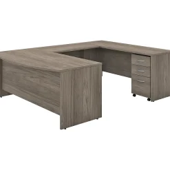 Computer Desks*Bush Business Furniture Studio C 72"W U Shaped Desk with Mobile File Cabinet, (STC004MHSU) Modern Hickory
