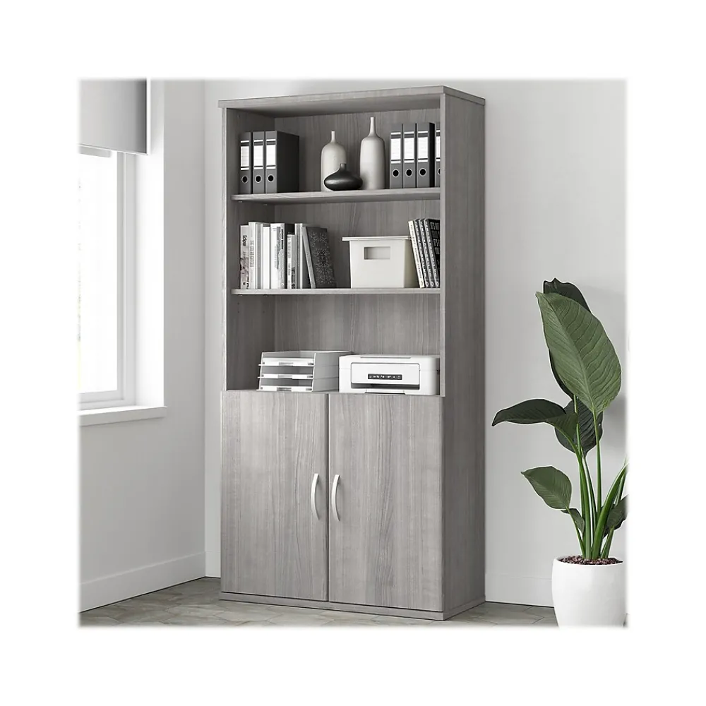 Bookcases*Bush Business Furniture Studio A 73"H 5-Shelf Bookcase with Adjustable Shelves, Laminated Wood (STA010PG) Platinum Gray