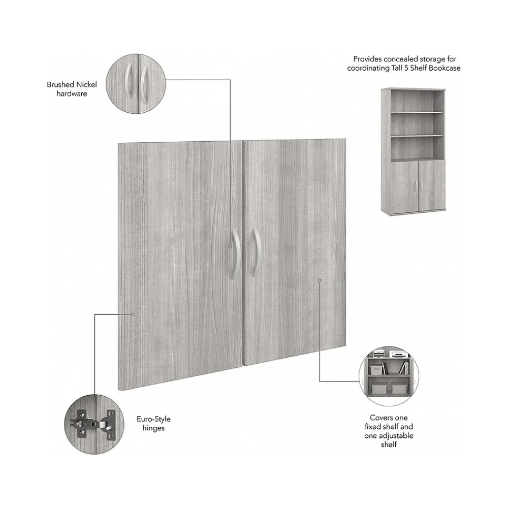 Bookcases*Bush Business Furniture Studio A 73"H 5-Shelf Bookcase with Adjustable Shelves, Laminated Wood (STA010PG) Platinum Gray