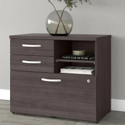 Storage Cabinets*Bush Business Furniture Studio A 26" Office Storage Cabinet with 2 Shelves and Drawers, (SDF130SGSU-Z) Storm Gray