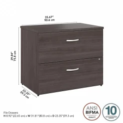File Cabinets*Bush Business Furniture Studio A 2-Drawer Lateral File Cabinet, Locking, Letter/Legal, , 36