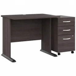 Computer Desks*Bush Business Furniture Studio A 36"W Small Computer Desk with 3 Drawer Mobile File Cabinet, (STA005SGSU) Storm Gray