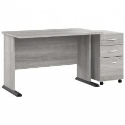 Computer Desks*Bush Business Furniture Studio A 48"W Computer Desk with 3 Drawer Mobile File Cabinet, (STA001PGSU) Platinum Gray