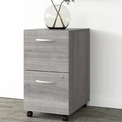 File Cabinets*Bush Business Furniture Studio A 2-Drawer Mobile Vertical File Cabinet, Letter/Legal Size, Lockable, (SDF116PGSU-Z) Platinum Gray