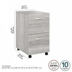 File Cabinets*Bush Business Furniture Studio A 2-Drawer Mobile Vertical File Cabinet, Letter/Legal Size, Lockable, (SDF116PGSU-Z) Platinum Gray