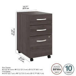 File Cabinets*Bush Business Furniture Studio A 3-Drawer Mobile Vertical File Cabinet, Letter/Legal Size, Lockable, (SDF216SGSU-Z) Storm Gray