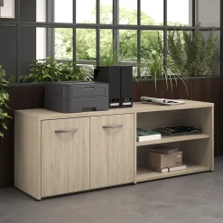 Storage Cabinets*Bush Furniture Bush Business Furniture Studio C Low Storage Cabinet with Doors and Shelves, Natural Elm (SCS160NE)