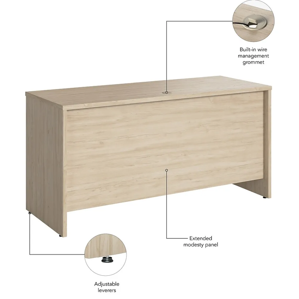 Office Desks*Bush Furniture Bush Business Furniture Studio C 60"W Credenza Desk, Natural Elm (SCD360NE)
