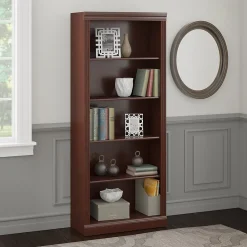 Bookcases*Bush Business Furniture Saratoga 72"H 5-Shelf Bookcase with Adjustable Shelves, Harvest Cherry (W1615C-03)