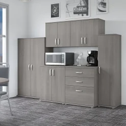 Storage Cabinets*Bush Business Furniture Universal 62" 6-Piece Modular Storage Set with 14 Shelves, Platinum Gray (UNS002PG)