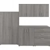 Storage Cabinets*Bush Business Furniture Universal 62" 5-Piece Modular Storage Set with 11 Shelves, Platinum Gray (UNS003PG)
