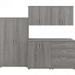 Storage Cabinets*Bush Business Furniture Universal 62" 5-Piece Modular Storage Set with 11 Shelves, Platinum Gray (UNS003PG)