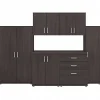 Storage Cabinets*Bush Business Furniture Universal 62" 6-Piece Modular Storage Set with 14 Shelves, Storm Gray (UNS002SG)