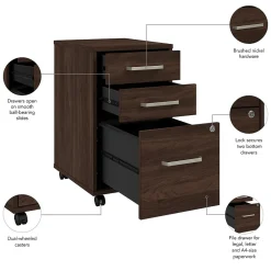 File Cabinets*Bush Business Furniture Vista 3 Drawer File Cabinet, Black Walnut (VSF116BWSU)