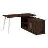 L-Desks*Bush Business Furniture Vista 60"W L Shaped Desk with Low Storage Cabinet, Black Walnut (VST006BW)