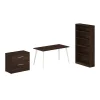 Office Desks*Bush Business Furniture Vista 60"W Desk with Lateral File Cabinet and Bookcase, Black Walnut (VST012BWSU)