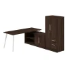 L-Desks*Bush Business Furniture Vista 72"W L Shaped Desk with Low Storage Cabinet and Wardrobe, Black Walnut (VST009BW)