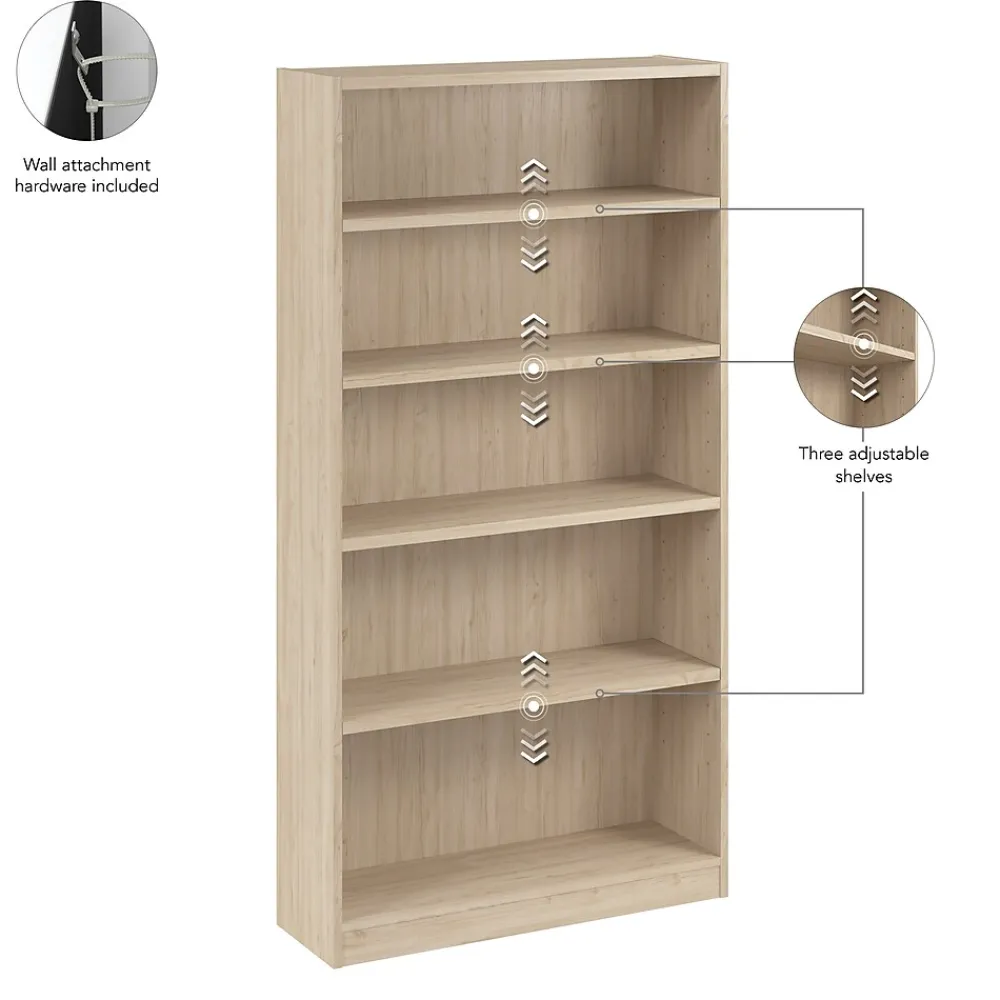 Bookcases*Bush Business Furniture Vista Tall 5 Shelf Bookcase, Natural Elm (VSB12479-Z)