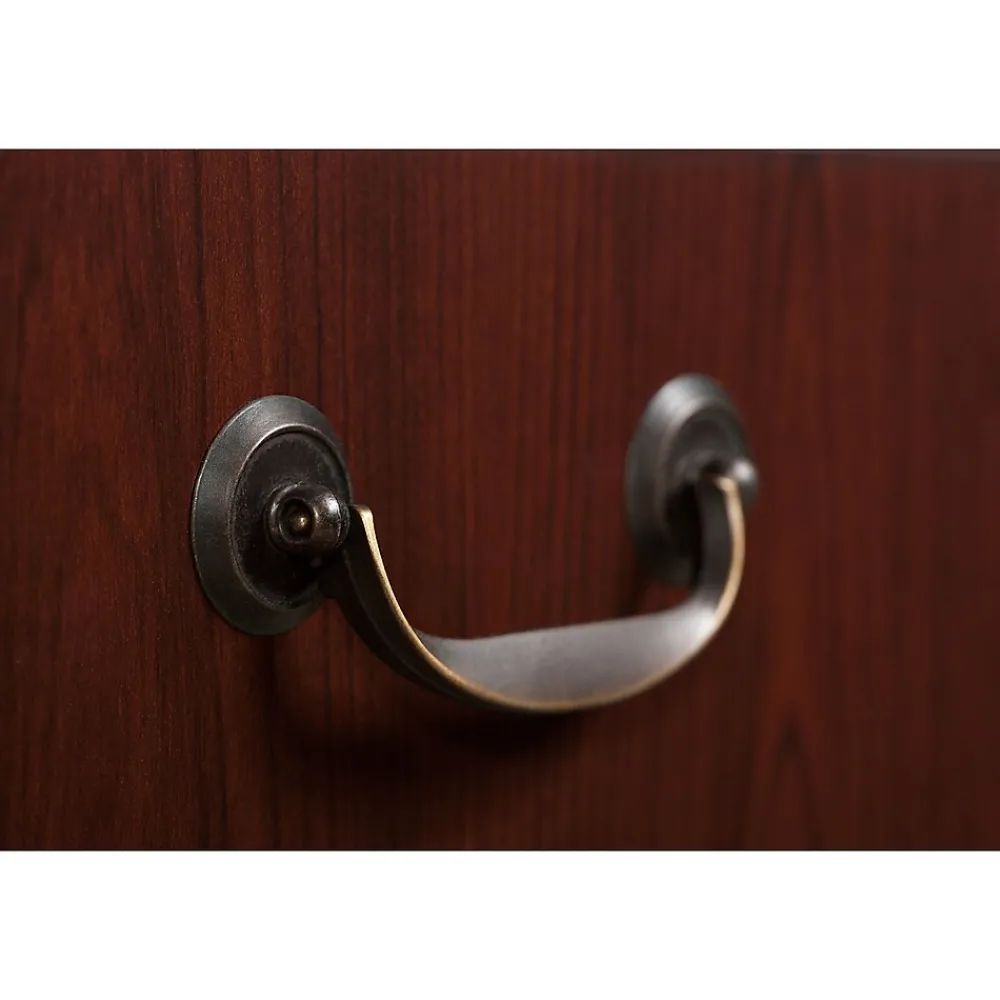 L-Desks*Bush Business Furniture 66"W Arlington L Shaped Desk with Drawers and Keyboard Tray, Harvest Cherry (WC65570-03K)