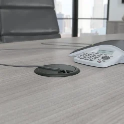 Conference Room Tables*Bush Business Furniture 96W x 42D Boat Shaped Conference Table with Metal Base, (99TBM96PGSVK) Platinum Gray