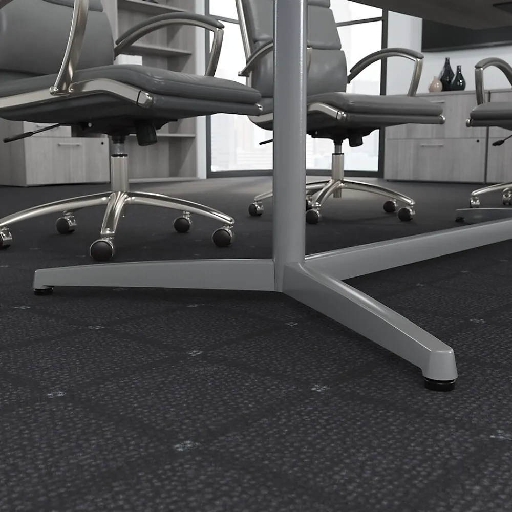 Conference Room Tables*Bush Business Furniture 120W x 48D Boat Shaped Conference Table with Metal Base, (99TBM120PGSVK) Platinum Gray