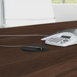 Conference Room Tables*Bush Business Furniture 120W x 48D Boat Shaped Conference Table with Metal Base, Black Walnut (99TBM120BWSVK)