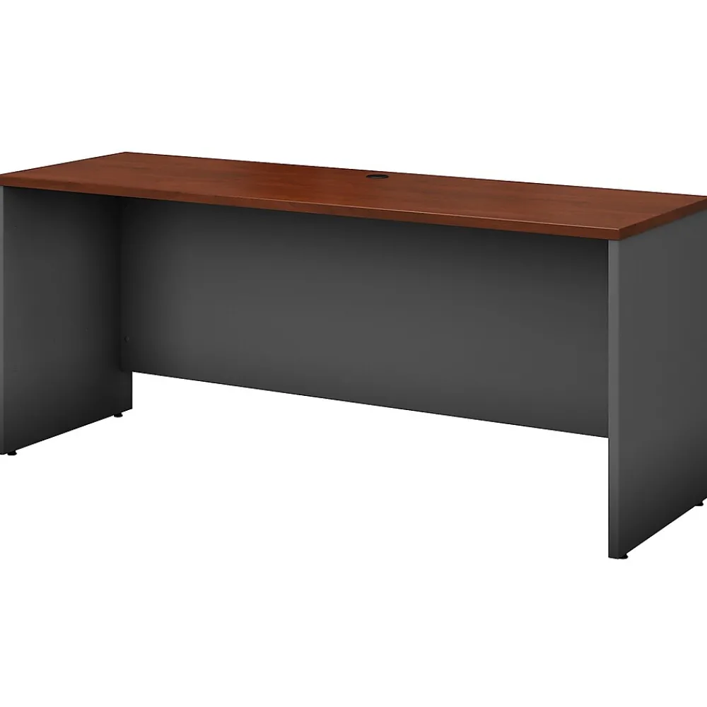 Office Desks*Bush Business Furniture Westfield 72"W Credenza Desk, Hansen Cherry/Graphite Gray (WC24426)