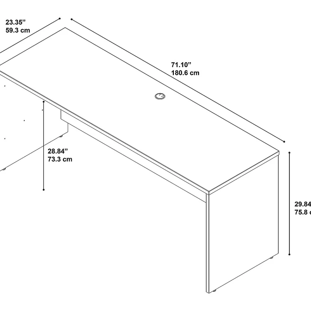 Office Desks*Bush Business Furniture Westfield 72"W Credenza Desk, Mocha Cherry (WC12926)