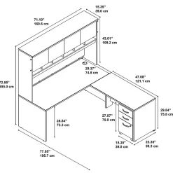Office Desks*Bush Business Furniture Westfield 72W L Shaped Desk with Hutch and Mobile File Cabinet, Hansen Cherry (SRC0018HCSU) Hansen Cherry/Graphite