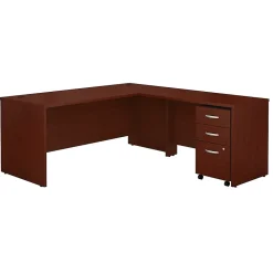 L-Desks*Bush Business Furniture Westfield 72W L Shaped Desk with 48W Return and Mobile File Cabinet, (SRC001MASU) Mahogany
