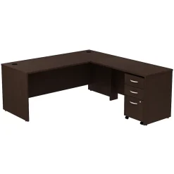 L-Desks*Bush Business Furniture Westfield 72W L Shaped Desk with 48W Return and Mobile File Cabinet, (SRC001MRSU) Mocha Cherry