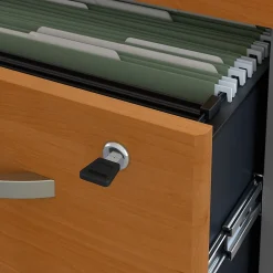 L-Desks*Bush Business Furniture Westfield 72W L Shaped Desk with 48W Return and Mobile File Cabinet, Natural Cherry (SRC001NCSU) Natural Cherry/Graphite Gray