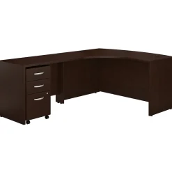 Computer Desks*Bush Business Furniture Westfield Left Handed L Shaped Desk with Mobile File Cabinet, (SRC007MRLSU) Mocha Cherry
