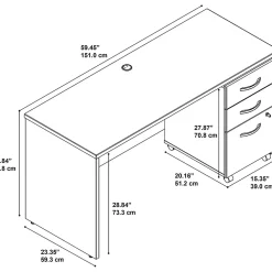 Office Desks*Bush Business Furniture Westfield 60W x 24D Office Desk with Mobile File Cabinet, (SRC025HCSU) Hansen Cherry
