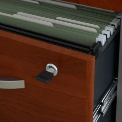 Office Desks*Bush Business Furniture Westfield 60W x 24D Office Desk with Mobile File Cabinet, (SRC025HCSU) Hansen Cherry