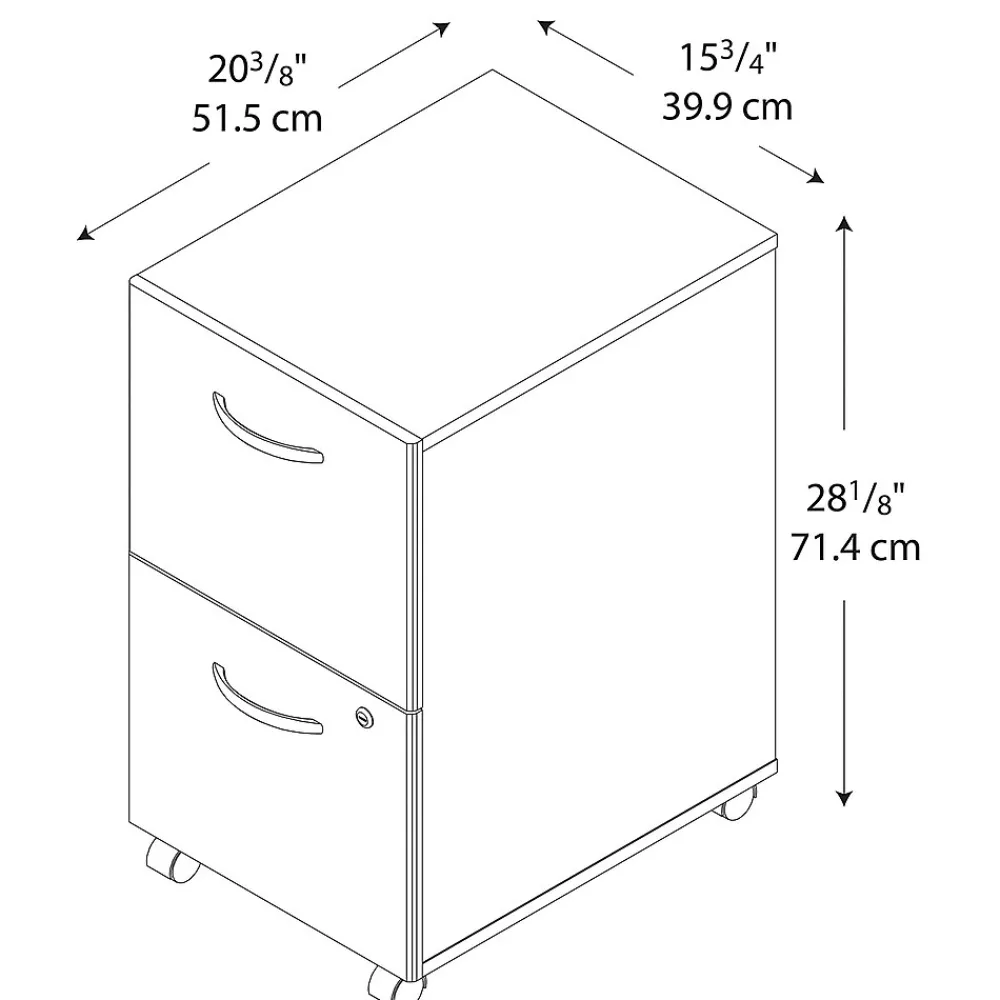 File Cabinets*Bush Business Furniture Westfield 2-Drawer Mobile Vertical File Cabinet, Letter/Legal Size, Lockable, (WC36752SU) Mahogany