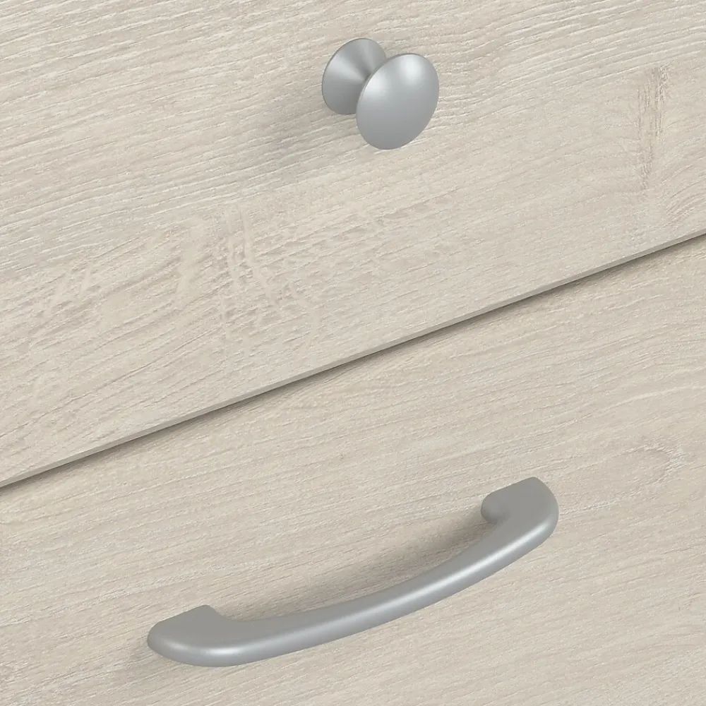 Office Desks*Bush Furniture Cabot 60" L-Shaped Desk with Hutch and 5-Shelf Bookcase, (CAB011LW) Linen White Oak