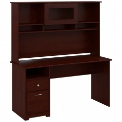 Computer Desks*Bush Furniture Cabot 60"W Computer Desk with Hutch, (CAB042HVC) Harvest Cherry
