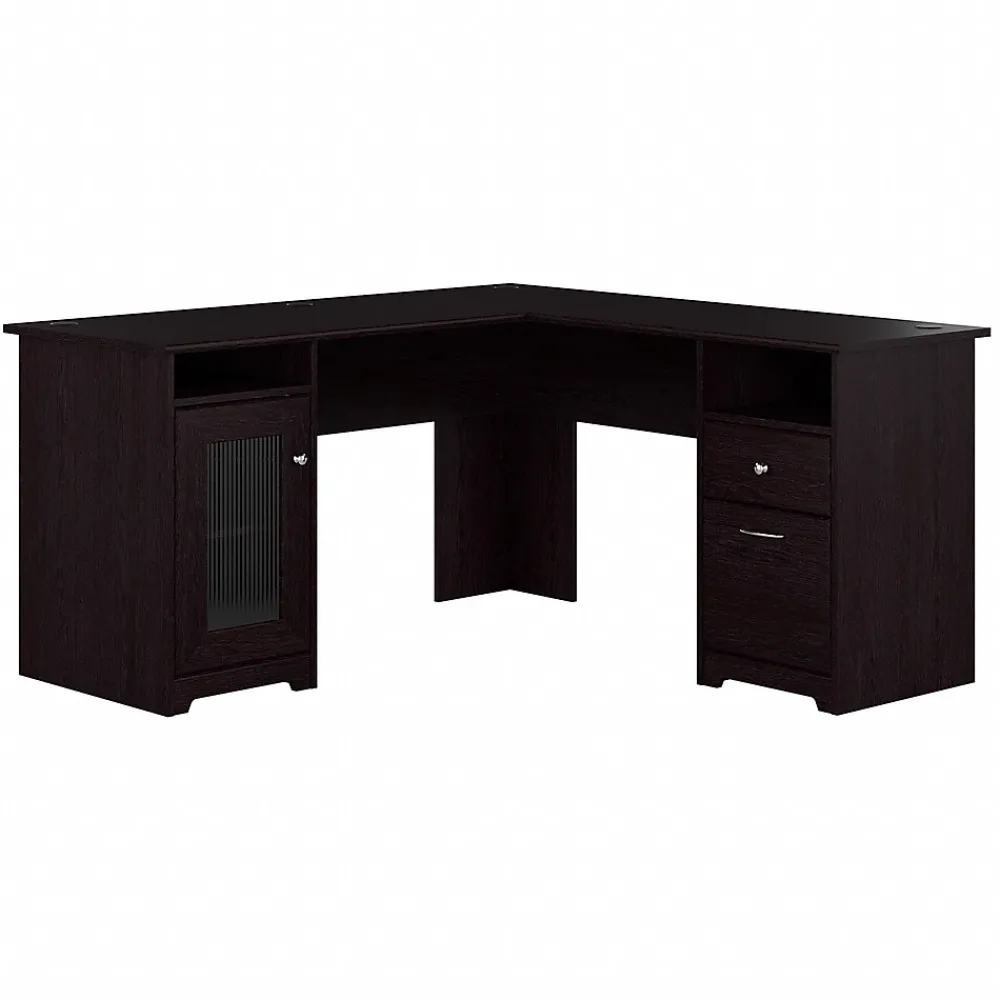 L-Desks*Bush Furniture Cabot 60"W L Shaped Computer Desk with Storage, (WC31830K) Espresso Oak