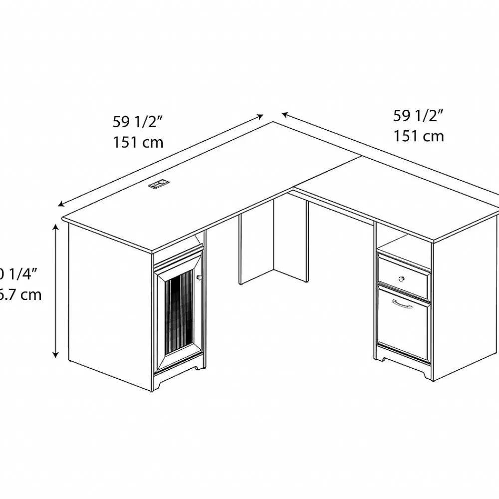 L-Desks*Bush Furniture Cabot 60"W L Shaped Computer Desk with Storage, (WC31830K) Espresso Oak