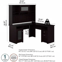 L-Desks*Bush Furniture Cabot 60